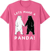 Make Panda Apparel Lets Make A Panda Funny Black Polar Bear T-Shirt - Pink Heather