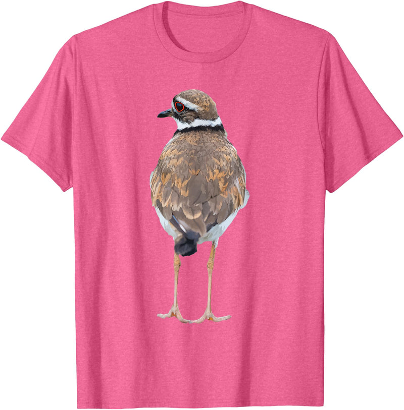 BJD Birds Killdeer Cute Graphic Print T-Shirt Bird Gift Bird Lover T-Shirt - Pink Heather