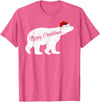 Matching Santa Polar Bear Christmas Gifts Polar Bear Animal Lover Xmas Santa Hat Polar Bear Christmas T-Shirt - Pink Heather