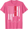 Vintage Gift for proud Dad 4th of July Daddy Bear with cub American Flag Papa Bear Father's Day T-Shirt - Pink Heather