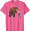 Outdoor lover funny outfits Bear Challenge - Funny Man Against Wild Bear Fighting T-Shirt - Pink Heather