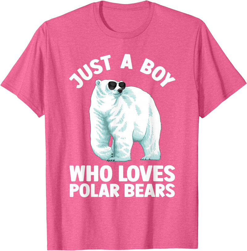 Polar Bear Gift Polar Bear Accessories & Stuff Cute Polar Bear Design For Men Boys Arctic Polar Bear Lover T-Shirt - Pink Heather