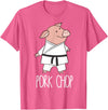Funny Pig Pun Shirts Pork Chop - Funny Pig Animal Pun Karate T-Shirt - Pink Heather