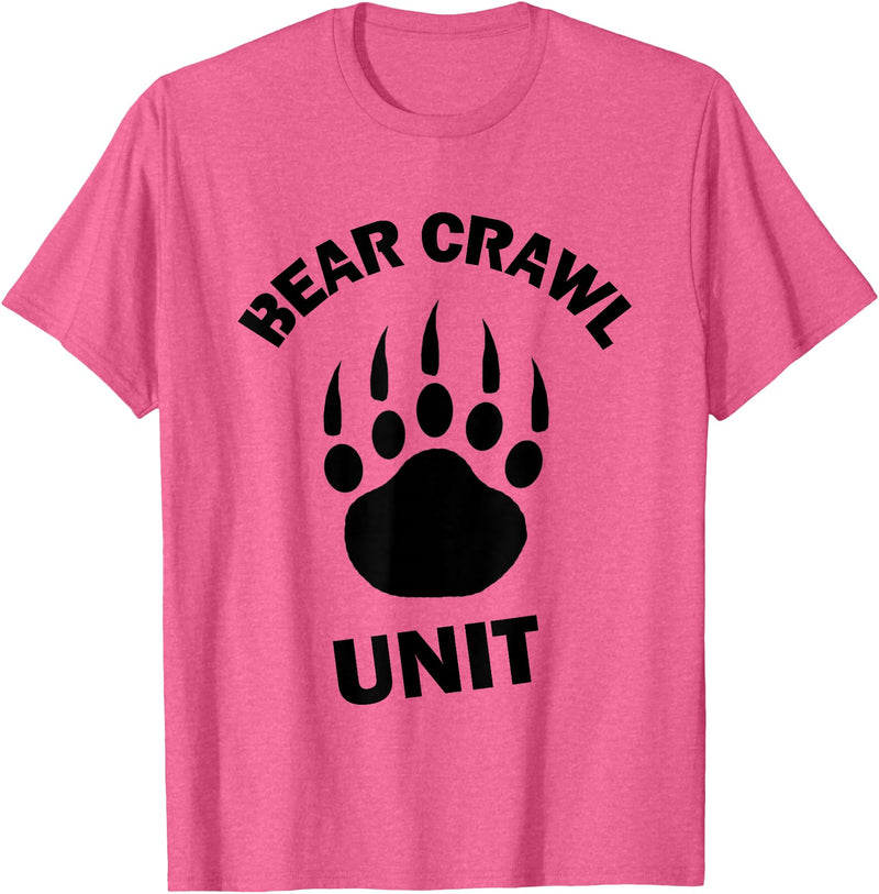 Food Sweat and Beers Bear Crawl Unit T Shirt T-Shirt - Pink Heather