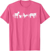 Farmer Farm Animal Lover Gifts Goat Chicken Pig Agriculture Heartbeat Farm Animals T-Shirt - Pink Heather