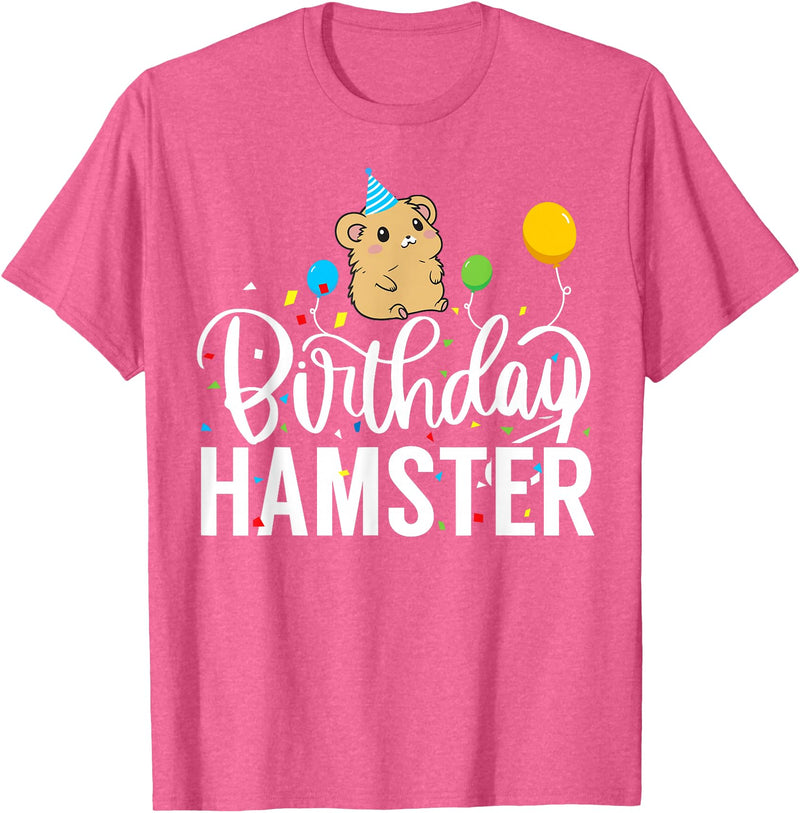 Hamster Birthday Party Birthday Hamster T-Shirt - Pink Heather