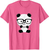 My Shirt Hub Cute Little Bear Panda Nerd with Glasses T-Shirt - Pink Heather