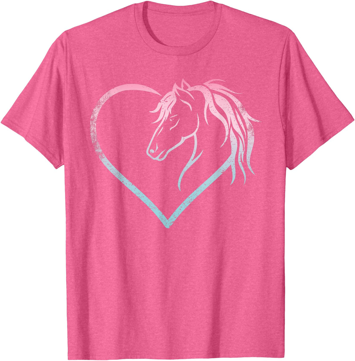 Horse Girl Designs Women I Love My Horses Riding Heart With Horse Head For Horseback Riding Horse T-Shirt - Pink Heather