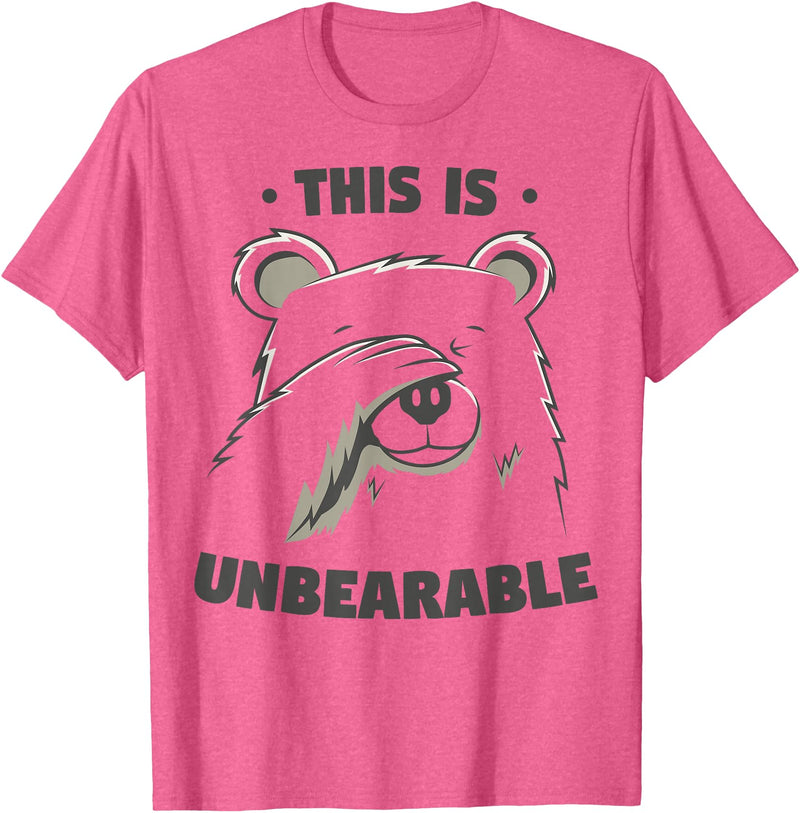 Funny Bear Pun Teez This Is Unbearable Funny Bear Word Game T-Shirt - Pink Heather