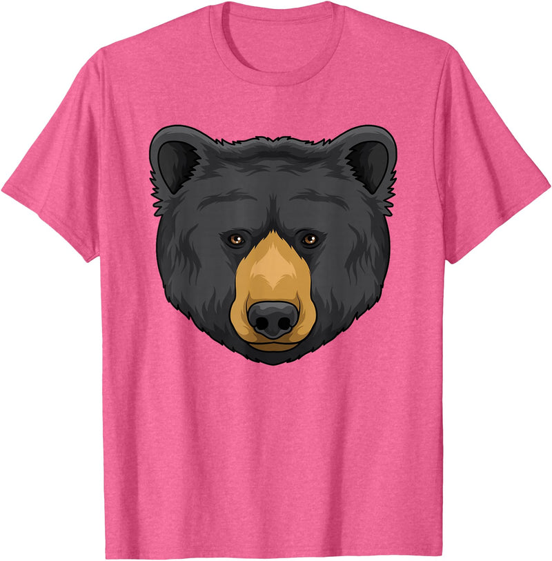 Wowsome! Black Bear Animal Head - Cute Black Bear Lover Women Men T-Shirt - Pink Heather