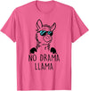 Pretees No Drama Llama Graphic Funny Llama T-Shirt - Women's Adult Unisex-Adults Grey Small Classic Fit Crew Neck Short Sleeve - Pink Heather