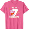 Peppa Pig It's My 7th Birthday Holiday Stars Celebration T-Shirt - Pink Heather