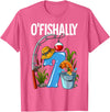 Fishing Theme Birthday Gifts O'fishally 7 Years Old 7th Birthday Fishing T-Shirt - Pink Heather
