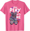 Halloween Gifts & Halloween Shirts by NLTS Scary Killer Teddy Bear Pastel Goth Style Creepy Kawaii T-Shirt - Pink Heather