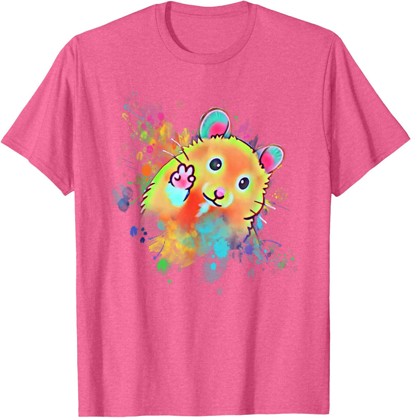 Funny Hamster T for Boys, Girls, Men, Women & Kids Hamster T-Shirt - Pink Heather