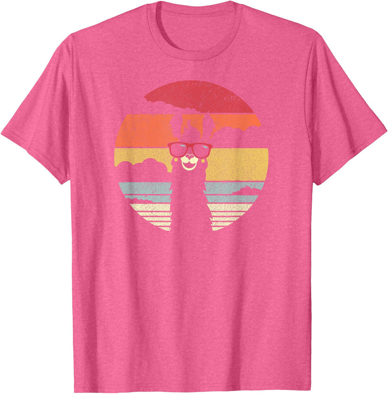 Pack A Punch Llama, Retro Style Alpaca T-Shirt - Pink Heather