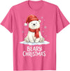 Christmas Pajama Xmas Party Candy Cane Gingerbread Cute Beary Christmas Polar Watercolor Xmas Holiday T-Shirt - Pink Heather