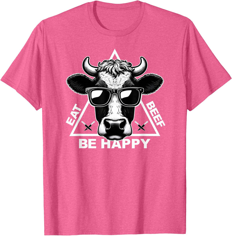 InkfulMerch Meat Lover Carnivore Diet Cow Steak Eat Beef Carnivore T-Shirt - Pink Heather