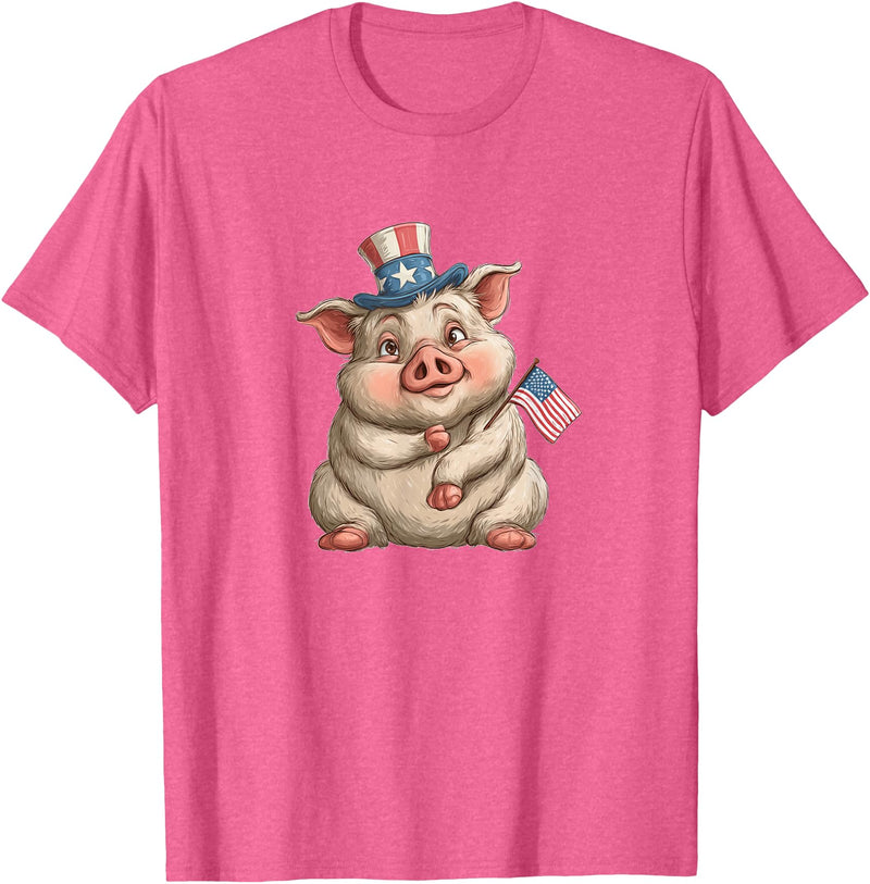 USA Pig Outfit Awesome US Pig T-Shirt - Pink Heather