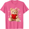 Cute Crochet Valentine Love Art Studio Be My Valentine Cute Crochet Yarn Teddy Bear Love T-Shirt - Pink Heather