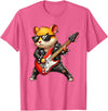 Hamster Electric Guitar Concert Music Lover Men Women Kids T-Shirt - Pink Heather