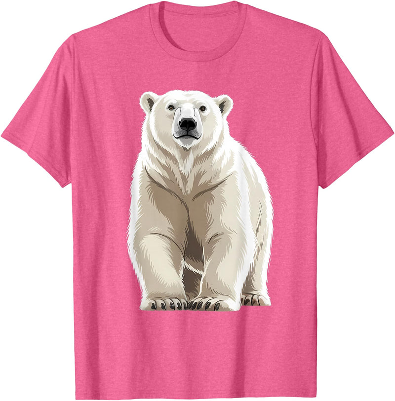 Polar bear for Men Women Design byMH Polar Bear T-Shirt - Pink Heather