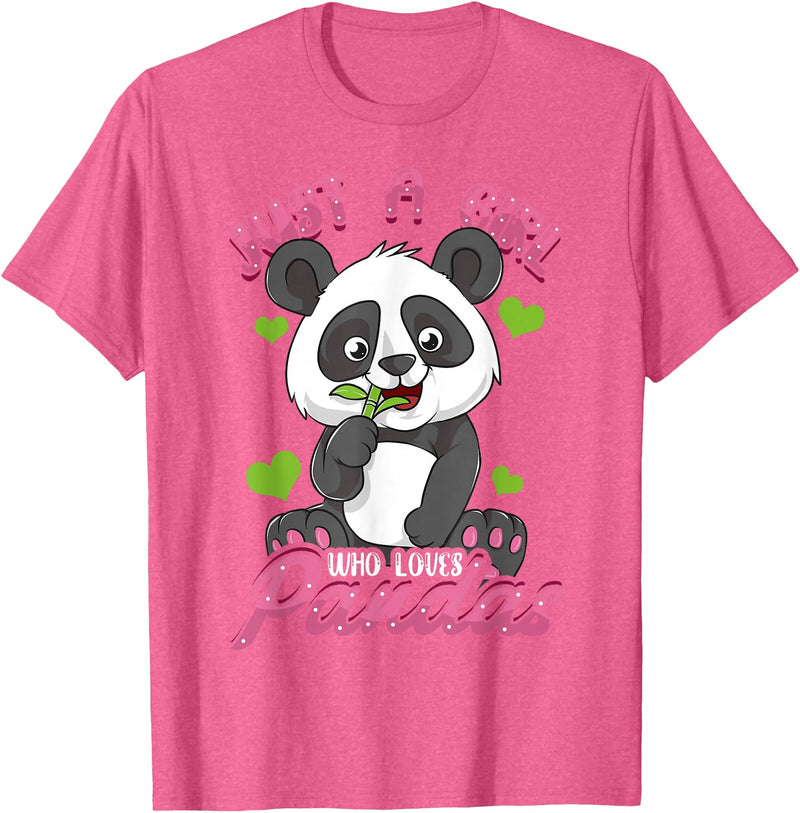Panda Shirt & Tees Just A Girl Who Loves Pandas Shirt for Girls T-Shirt - Pink Heather