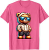 Rappers Aesthetic Urban Teddy Bear Graphic Hip Hop Teddy Bear Graphic Bears Cool Hip Hop Streetwear Colorful T-Shirt - Pink Heather