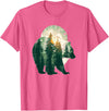 bear outfits for naturelovers and camper green bear double composition nature bears double T-Shirt - Pink Heather