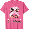 Kinda busy being a pig mom farmer Kinda busy being a pig mom messy hair in bun bandana T-Shirt - Pink Heather