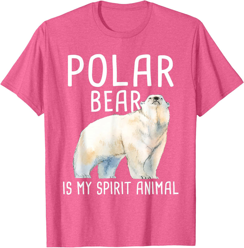 Funny Polar Bear Shirts Polar Bear is My Ghost Animal - Wildlife Lover Zookeeper T-Shirt - Pink Heather
