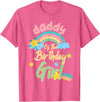 Birthday Girl Rainbow Matching Family Daddy Of The Birthday Girl Llama Matching Family T-Shirt - Pink Heather