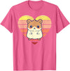Cute Hamster Design Retro Heart Shape Vintage T-Shirt - Pink Heather