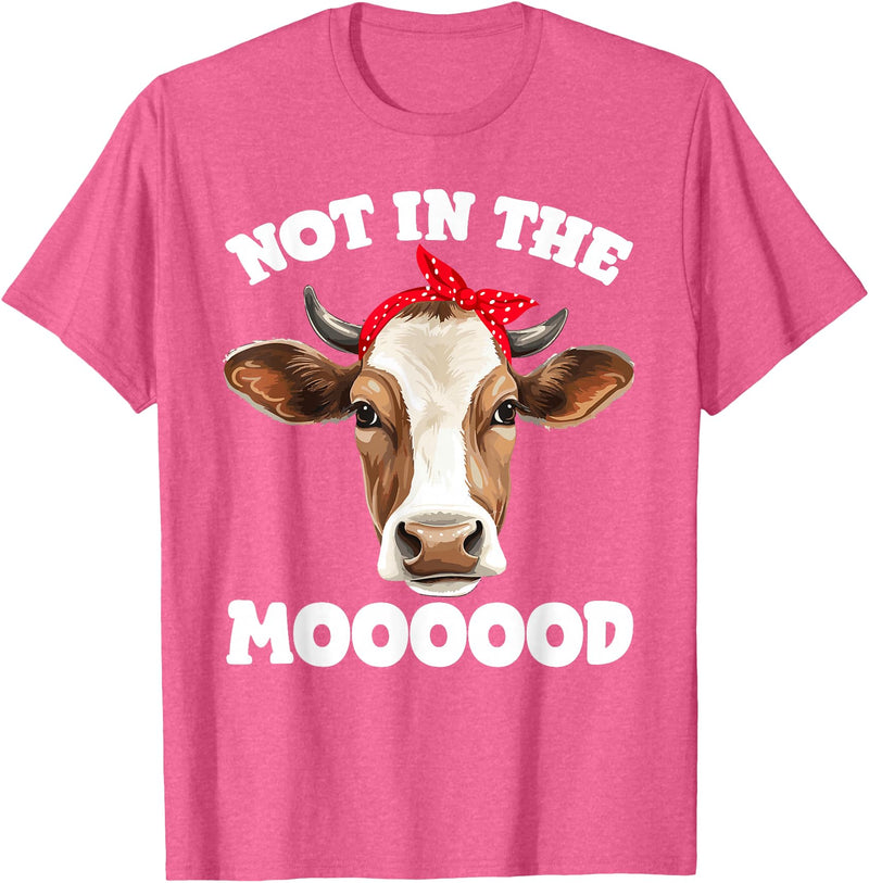 Don't Talk To Me Designz Not In The Mood Sarcastic Heifer Dairy Cow Midwest Farmer T-Shirt - Pink Heather