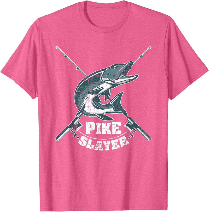 Fishing IM Co Pike Slayer Fishing Fisherman Northern Pike T-Shirt - Pink Heather