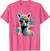 Funny Llama Lover Graphics Funny Llama Alpaca with Sunglasses Animal Graphic T-Shirt - Pink Heather