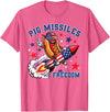 Pig Missiles and Freedom 4th of July Patriotic Hotdog T-Shirt - Pink Heather
