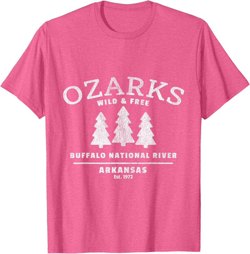 Arkansas Wilderness Designs and Gifts Buffalo National River - Arkansas - Ozark Mountains T-Shirt - Pink Heather