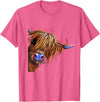 SHiRLeY MacARTHuR HiGHLaND CoW PRiNT ANiMaL PRiNT ' SuGaR LuMP ' T-Shirt - Pink Heather