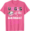 Cow Lover Birthday Men Women Kids Shirts & Gifts Uncle Of The Birthday Girl Family Matching Shirt Farm Cow T-Shirt - Pink