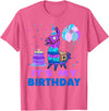 It's My Birthday for Llama Party T-Shirt - Pink Heather