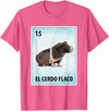 Skinny Pig Mexican Tee El Cerdo Flaco Mexican Skinny Pig Cards T-Shirt - Pink Heather