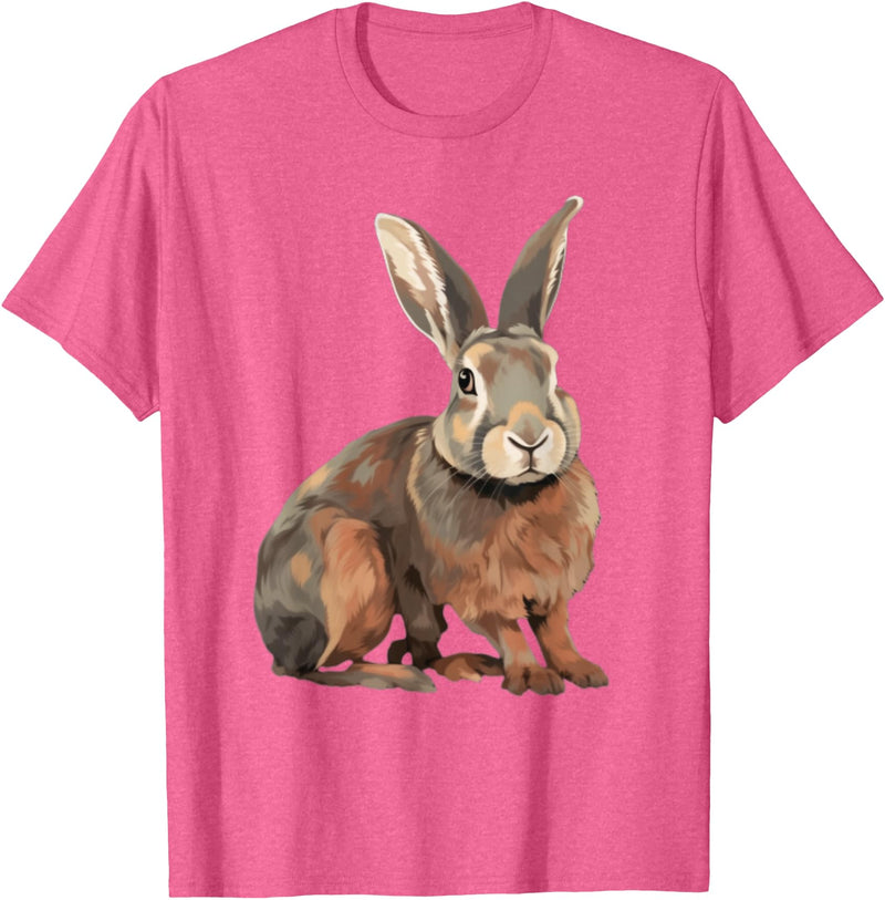 Flemish Giant Rabbit T-Shirt in Pink Heather