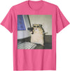 Cyber Hamster Meme Cringe Funny Animal Vintage Graphic Tee T-Shirt - Pink Heather