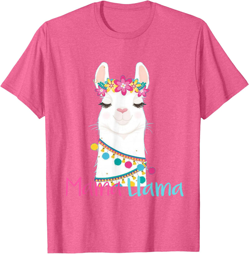 funny Mama Llama tshirt for mother's day Mama Llama Funny Mother's Day Shirt for Women Mom Love Llama T-Shirt - Pink Heather