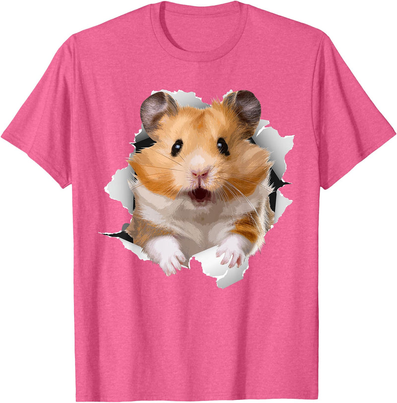 Cute Hamster Design for Men Women Kids Animal Hamster Lovers T-Shirt - Pink Heather