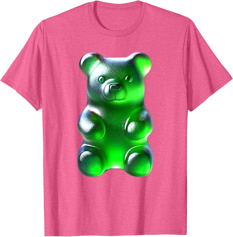 Urban Empyre Green Gummy Bear T-Shirt - Pink Heather