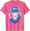 I Liked The Lions Before It Was Cool Tees Blue Lions Salty Wearing Hat Salty Cool Lions Strong Lions T-Shirt - Pink Heather