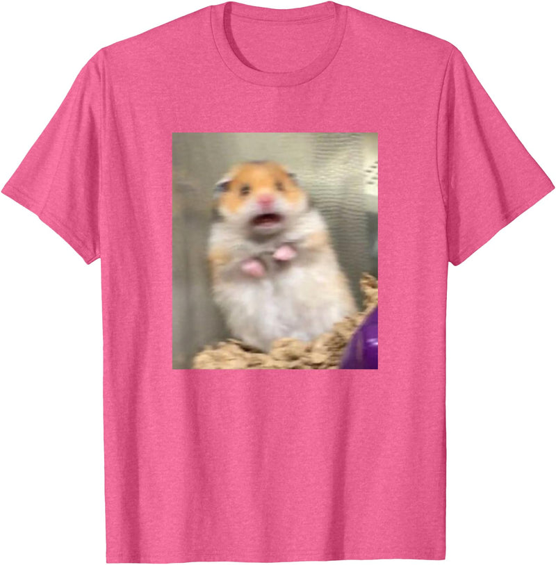 Scared Hamster Meme Funny Pet Owner Dank Trendy T-Shirt - Pink Heather