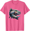 Steelhead Fishing - Unisex Adults & Kids Fishing T-Shirt - Black - Small - Short Sleeve - Cotton & Polyester - Modern Fish Graphic - Crew Neck - Regular Fit - Pull On - Imported - Pink Heather